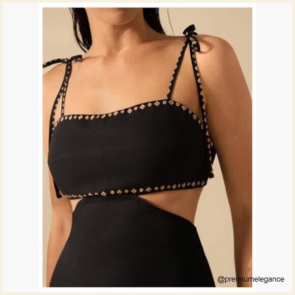 Boho Maxi Dress with Spaghetti Straps and Tie Back for Summer Casual Wear - Picture 3 of 5